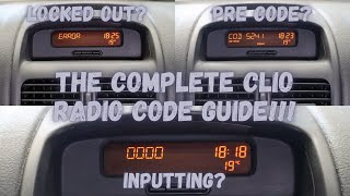 Renault Clio Radio Code  THE COMPLETE GUIDE [upl. by Enidualc]