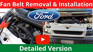 Ford Transit Fan Belt Removal and Installation Start  Finish [upl. by Laucsap562]