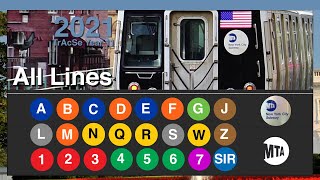 MTA New York City Subway ALL LINES [upl. by Kcinnay]