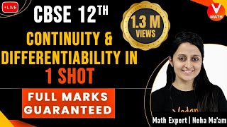 Continuity and Differentiability Class 12 in 1 Shot By Neha Ma’am  Full Marks Guaranteed  Vedantu [upl. by Thurston]