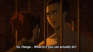 Eren Scares The ht Out of Hange Eren was about to Transform on Her  Attack on Titan Season 4 [upl. by Etnuaed]