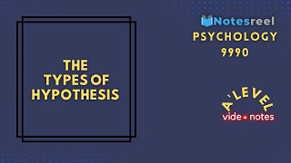 The Types Of Hypothesis  A Level Notes Psychology 9990 [upl. by Farhi503]