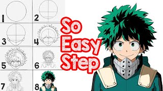 How To Draw Deku Step by Step  My Hero Academia Izuku Midoriya [upl. by Feeney406]