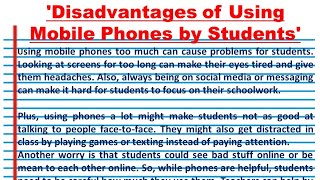 Disadvantages of Using Mobile Phones By students [upl. by Peers]