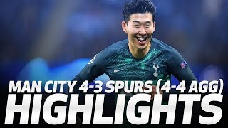 HIGHLIGHTS  Man City 43 Spurs 44 on agg  UEFA Champions League quarterfinal second leg [upl. by Annah673]