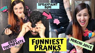 Funniest PRANKS Challenge for 24 HOURS PRANK WARS [upl. by Darn]