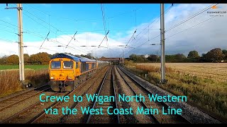 A Train Drivers view Crewe  Wigan NW Along the West Coast Main Line on a Class 47 loco In 4K [upl. by Lledner64]