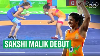 🇮🇳 Sakshi Maliks first Olympic Wrestling Bout 🤼‍♀️ [upl. by Desiree]