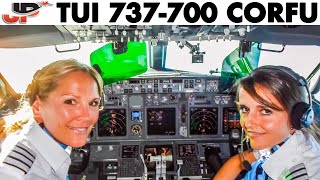 TUI Ladies Piloting the Boeing 737 out of Corfu [upl. by Durand]