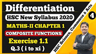 Differentiation Ex 11 Part 4 MathsII 12th New Syllabus 202021  Composite Functions  Dinesh Sir [upl. by Skiba]