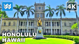 4K Downtown Honolulu in Oahu Hawaii USA  Walking Tour amp Travel Guide 🎧 Binaural City Sound [upl. by Prakash]