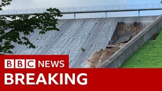 Town evacuated as dam wall collapses  BBC News [upl. by Iral]