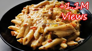 HOW TO MAKE PENNE PASTA IN CREAMY CHEESY WHITE SAUCE  PASTA IN WHITE SAUCE  WHITE SAUCE PASTA [upl. by Coulombe]