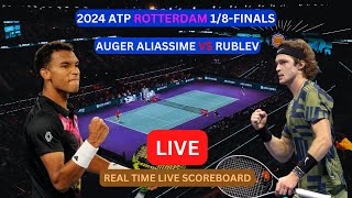 Felix AugerAliassime Vs Andrey Rublev LIVE Score UPDATE Today Tennis 2024 ATP Rotterdam 18Finals [upl. by Ariec]