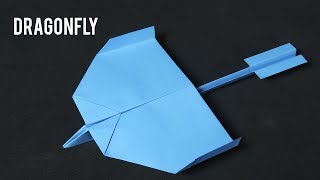 Como Hacer Un Avión De Papel Planeador DRAGONFLY  How To Make Paper Airplane [upl. by Sualkin]