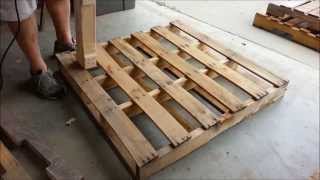 Pallet Recycling With A Drill Powered Dismantling Tool [upl. by Ivett980]