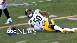 Steelers linebacker suffers major back injury [upl. by Syxela293]