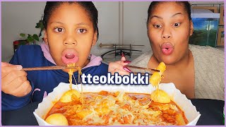 CHEESY RICE CAKES MUKBANG┃tteokbokki [upl. by Naahs]