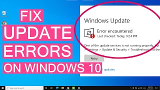 How To Fix All Windows 10 Update Errors  Fix Error Encountered [upl. by Tneciv]