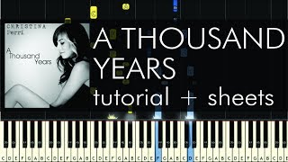 Christina Perri  A Thousand Years  Piano Tutorial  How to Play  Sheets [upl. by Olmstead]