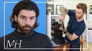 Mens Long Haircut and Hairstyle  How To Cut amp Style Long Hair [upl. by Hairehcaz562]