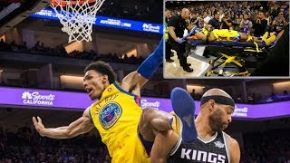 Patrick McCaw Scary Injury Over Vince Carter [upl. by Eslek]