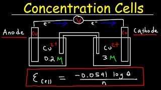 Concentration Cells amp Cell Potential Calculations  Electrochemistry [upl. by Aldon]