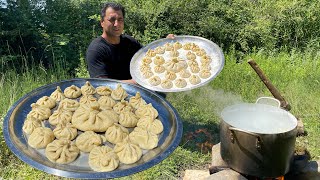 KHINKALI GEORGIAN RECIPE BY WILDERNESS COOKING  STREET FOOD  CAUCASIAN RECIPES  PERFECT KHINGALI [upl. by Frederic]