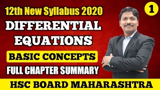 Differential Equations Basic Concept Part 1 12th MathsII New Syllabus 2020 Maharashtra Dinesh Sir [upl. by Hak]