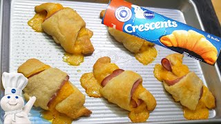 How to make Ham and Cheese Crescent RollUps  Pillsbury Crescent Rolls Recipe [upl. by Laumas733]