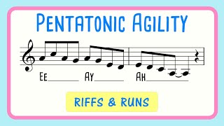 Pentatonic Riffs and Runs Vocal Warm Up  Vocal Agility Ee Ay Ah [upl. by Marybelle]