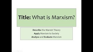 A Sociology AQA Theories Marxism [upl. by Khan]