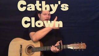 Cathys Clown The Everly BrothersLive Easy Strum Guitar Lesson How to Play Tutorial [upl. by Hserus]