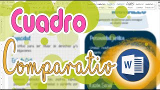 Cuadro comparativo en Word  Apuntes bonitos  Cynthi [upl. by Ashla573]