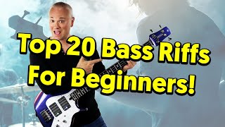 Top 20 MUST KNOW Bass Riffs For Beginners tabs amp tutorial [upl. by Cristi325]