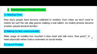 Essay on Mobile phone Advantages and disadvantages [upl. by Muhcon]