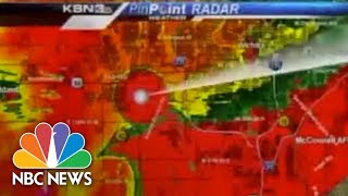 Raw Tornado Hits TV Station Weatherman Takes Cover  Archives  NBC News [upl. by Uela708]