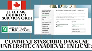 🇨🇦 JE VOUS MONTRE COMMENT SINSCRIRE EN LIGNE À LUNIVERSITÉ DE SHERBROOKE YaSarah [upl. by Akehsyt]