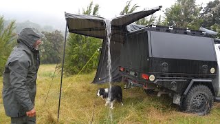 Rain Camping In Popup Car Tent [upl. by Irama]