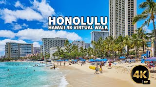 Honolulu Hawaii 4K  Virtual Walking Tour RELAXING [upl. by Machutte]