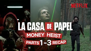 Money HeistLa Casa de Papel Parts 13  Official Recap [upl. by Ellennahs719]