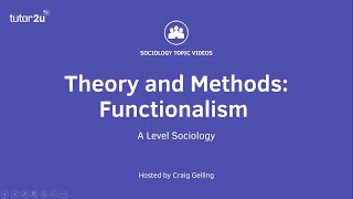 Sociological Theory Functionalism Sociology Theory amp Methods [upl. by Temme]