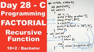 Recursive function in C  Program example  Day 28  Readersnepal [upl. by Parrnell]