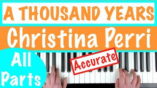 How to play A THOUSAND YEARS  Christina Perri Piano Chords Tutorial [upl. by Assili371]