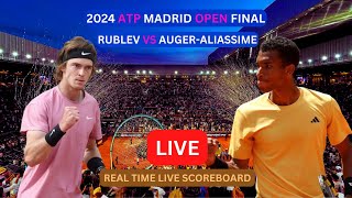 Andrey Rublev Vs Felix AugerAliassime LIVE Score UPDATE Today Tennis 2024 ATP Madrid Final LIVE [upl. by Ybbed528]