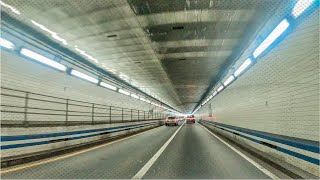 Hampton Roads Bridge Underwater Tunnel  Driving 4K  Norfolk  Virginia [upl. by Tomkiel]