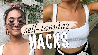 SELF TANNING HACKS TIPS amp TRICKS  Julia Havens [upl. by Nemrac]