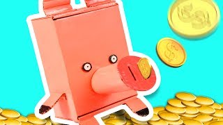 DIY Piggy Bank  Craft Ideas for Kids on Box Yourself [upl. by Northrup916]