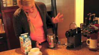 Nespresso Aeroccino Plus Frother Review Frothing Almond Milk [upl. by Naenaj357]