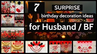 7 Surprise birthday decoration ideas for husband  boyfriend  Party Decorations [upl. by Barnes646]